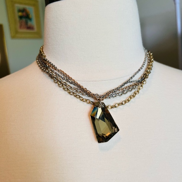 Glass pendant rocker necklace - Picture 2 of 6